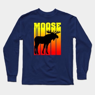 Retro Vintage Moose Long Sleeve T-Shirt